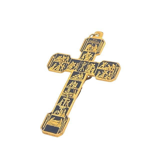 Vintage Via Crucis Evangelists Stations of the Cross Reliquary Crucifix • Roma I - Picture 7 of 9